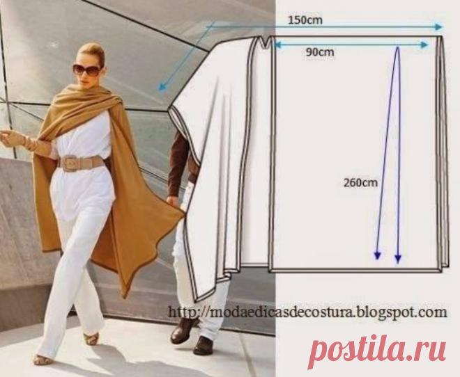 5 вариантов пончо на прохладную погоду с выкройками!