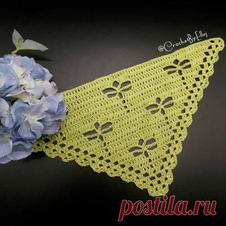Шаль крючком &quot;Стрекоза&quot;. Схема, описание и мастер-класс