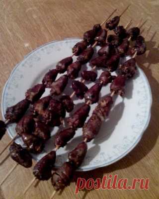 Шашлык из куриных сердечек!