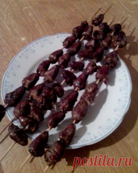 Шашлык из куриных сердечек!