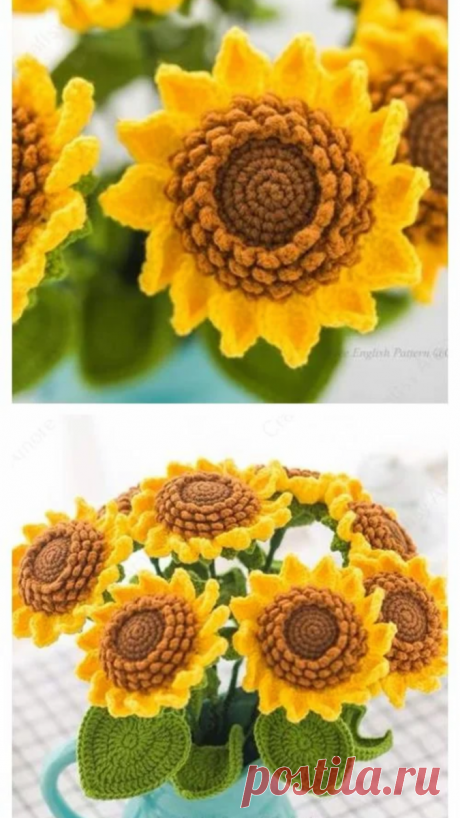 Вяжу очень красивые подсолнухи крючком. Прихватки на кухню. Подробный мастер класс. | мама очумечка | Яндекс Дзен