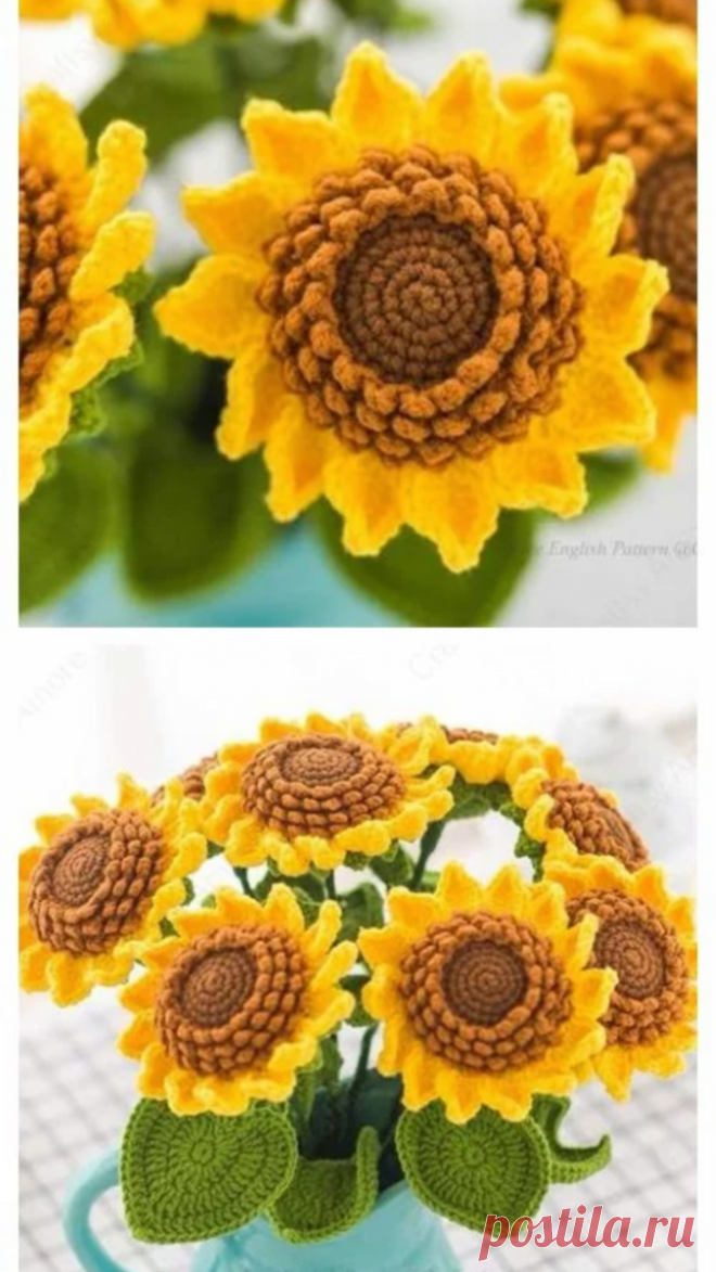 Вяжу очень красивые подсолнухи крючком. Прихватки на кухню. Подробный мастер класс. | мама очумечка | Яндекс Дзен