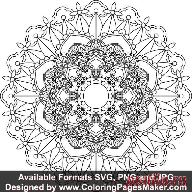 SVG Mandala Art #148 &#8211; ColoringPagesMaker