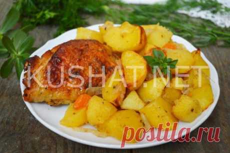 Курица с картошкой в рукаве. Пошаговый рецепт с фото - Кушать нет