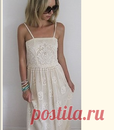 Сарафан - летний шедевр в филейной технике