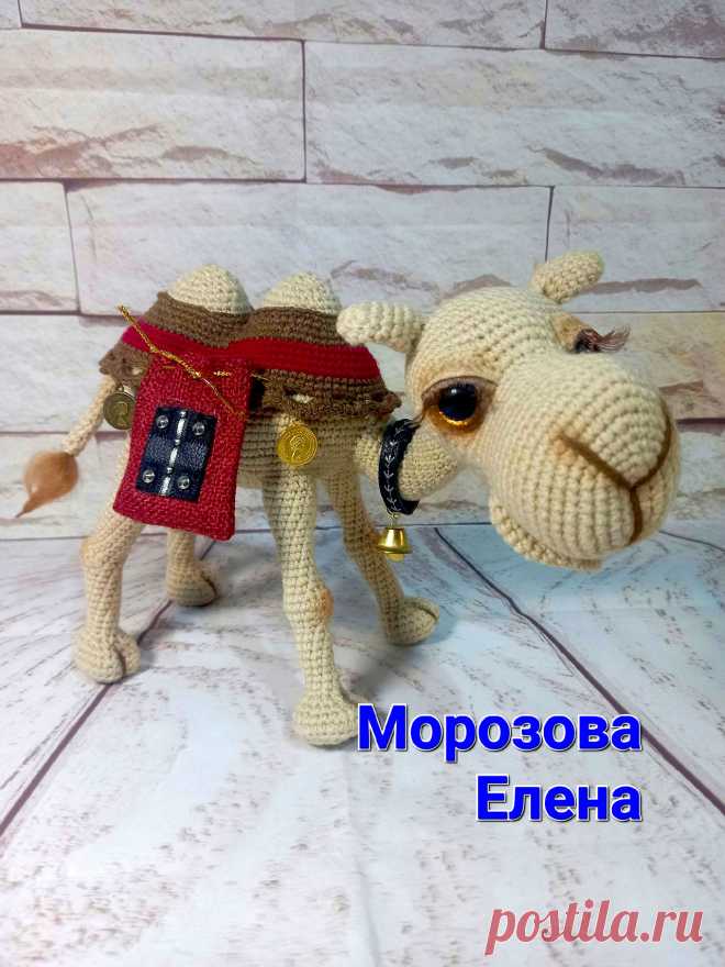 PDF Семён Семёныч Горбунков крючком. FREE crochet pattern; Аmigurumi toy patterns. Амигуруми схемы и описания на русском. Вязаные игрушки и поделки своими руками #amimore - верблюд на проволочном каркасе, верблюжонок.