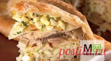Пирог из курицы с рисом и грибами - кулинарный рецепт. Миллион Меню