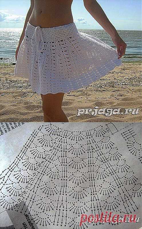 Летняя юбка связанная крючком.