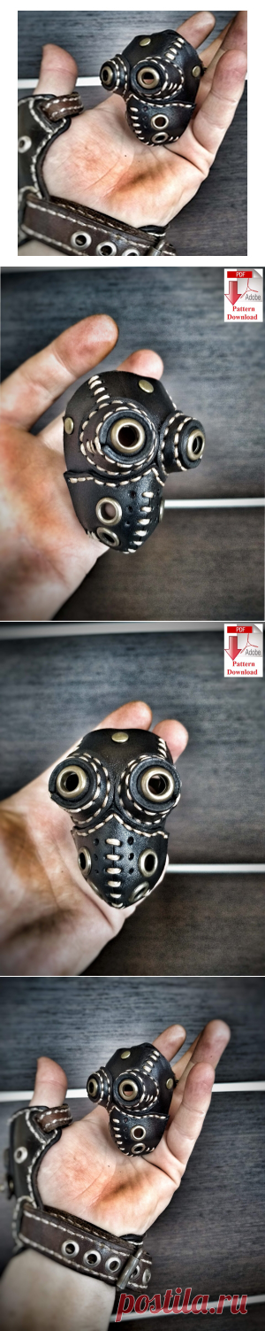 Выкройка брелока Steampunk Mask/Pattern PDF leather Keychain ring Steampunk Mask &#8212; SteampunkRUS96