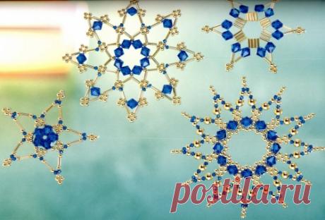 Снежинки большие и маленькие Новогодние изделия – Бисерок