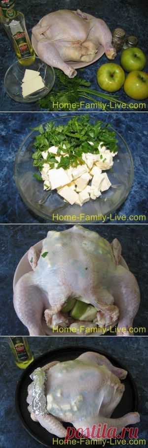 Курица фаршированная яблоками- рецепт с пошаговым фото фаршированной курицы