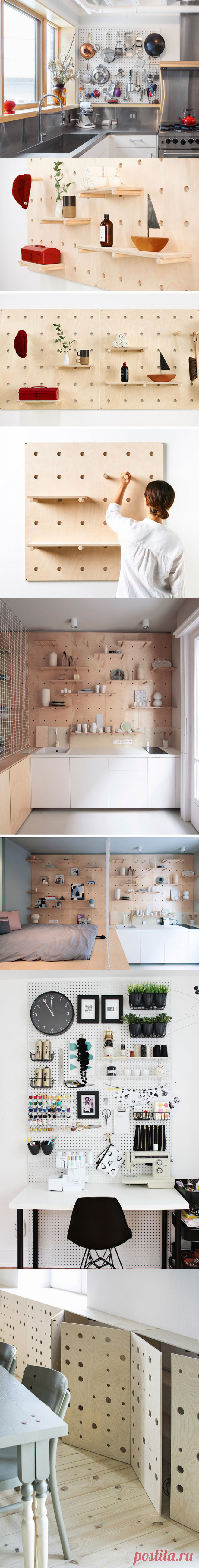 Перфорированные панели: 30 идей использования в интерьере