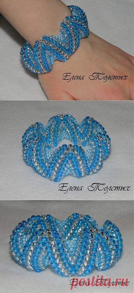 Браслет &quot;Весенняя капель&quot;.
Материалы: чешский бисер.