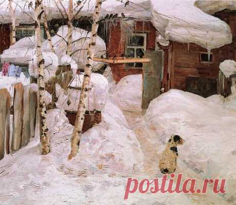 Художник Николай Барченков.
 "Мой дворик"
Надежде всё равно, где жить.
Она в разбитом сердце даже
Прядёт подобье некой пряжи
Плетёт невидимую нить.
Пробившись сквозь ночную мглу,
Она в дому, забытом богом,
Висит подковкой над порогом,
Лампадкой светится в углу.

Лариса Миллер

.