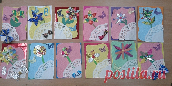 Детские поделки - Открытка для мамы к празднику 8-е марта