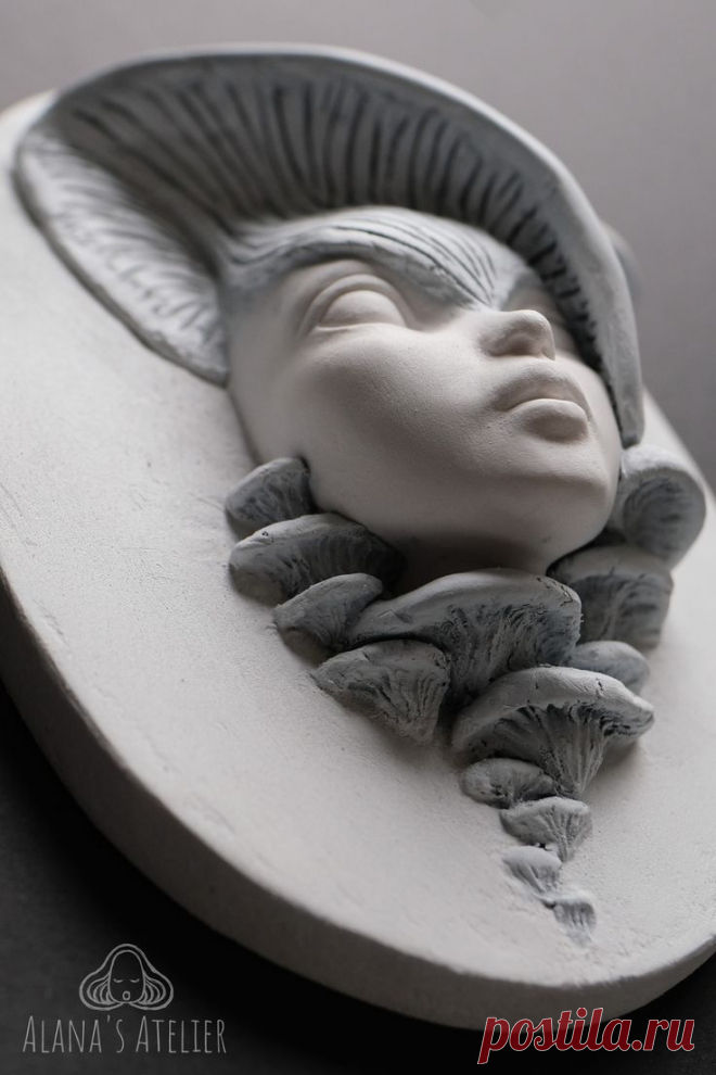 Mushroom fantasy portrait - Fungi girl art sculpture
