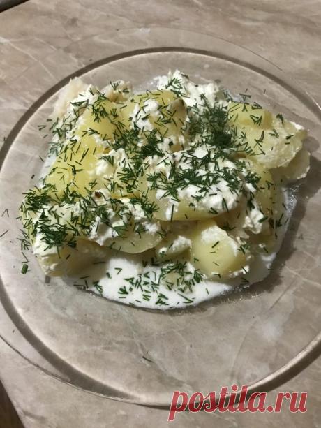 Палтус под сливочным соусом с картофелем