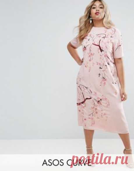 ASOS CURVE Embroidered Enchanted Midi Shift Dress at asos.com Discover Fashion Online