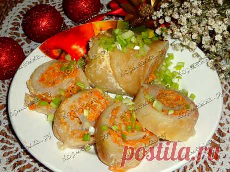Рыбный рулет с овощами в фольге - Кормежка.ру