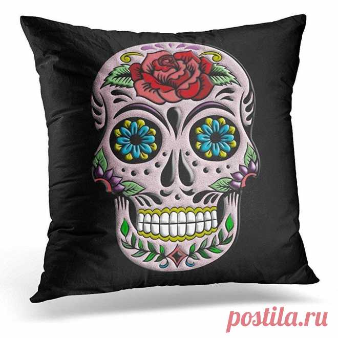 Amazon.com: hgdsafiga Customize Funny Throw Pillows Cover Cases Retro Goth Sugar Skull Cushion Pillowcases Square 18x18 Inches Christmas,Wedding,Anniversary Romantic Gifts: Home & Kitchen