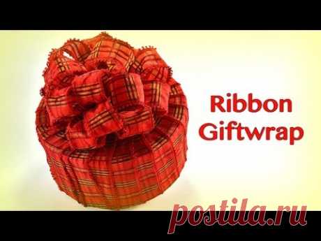 Ribbon Only - No Paper! How to Gift Wrap a Beautiful Package Using Only Ribbon!