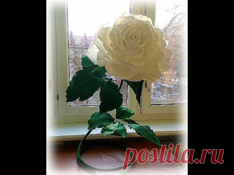 МК РОСТОВЫЕ ЦВЕТЫ ИЗ ФОАМИРАНА/ КАК СДЕЛАТЬ ЛИСТЬЯ, ПОДКЛЕЙКУ И  СОБРАТЬ ВСЕ НА НОЖКУ