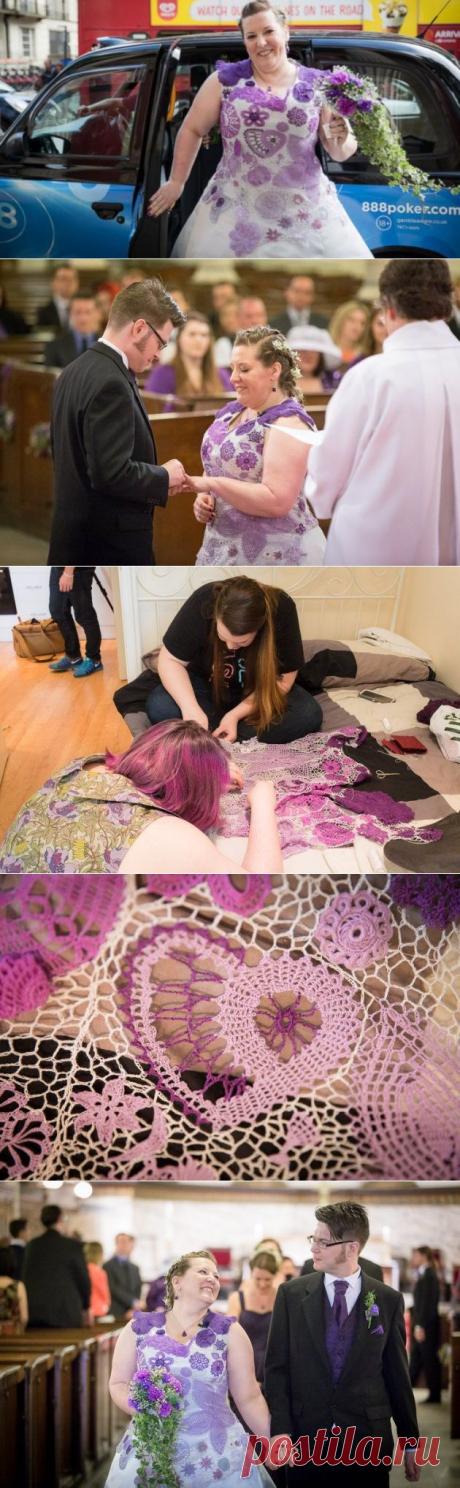 Bride Spent 1,000 Hours Creating Her Crocheted Wedding Dress - Yahoo