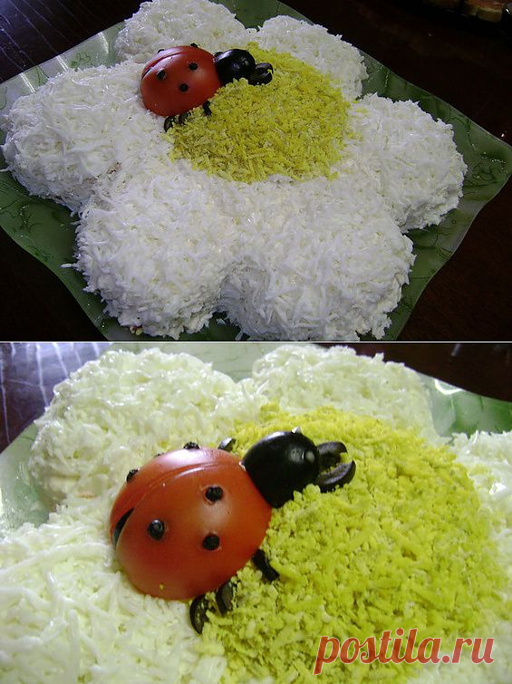 Салат из горбуши «Ромашка» | 8 Ложек