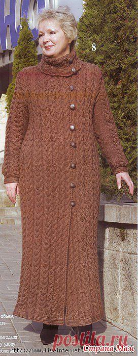 Длинное теплое пальто с асимметричной застежкой.: Дневник группы "ВЯЗАНАЯ МОДА+ ДЛЯ НЕМОДЕЛЬНЫХ ДАМ" - Страна Мам