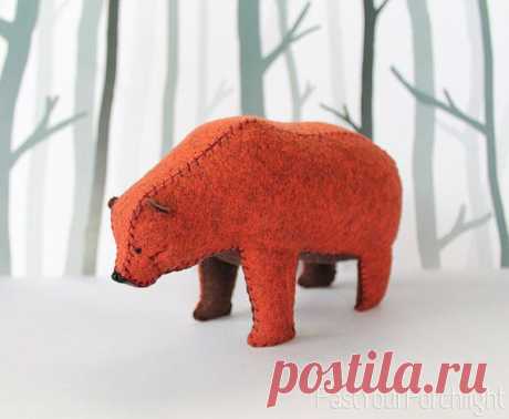 Grizzli Soft Sculpture / artiste Bear / bois par PastYourPorchlight