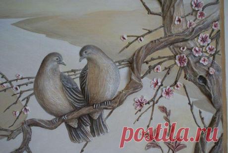 БАРЕЛЬЕФ как КАРТИНА, РУЧНАЯ РАБОТА. Вешай на стену и любуйся.