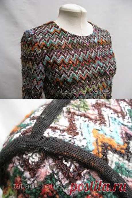 Tatianologia: Обработка срезов на крупном рыхлом трикотаже.