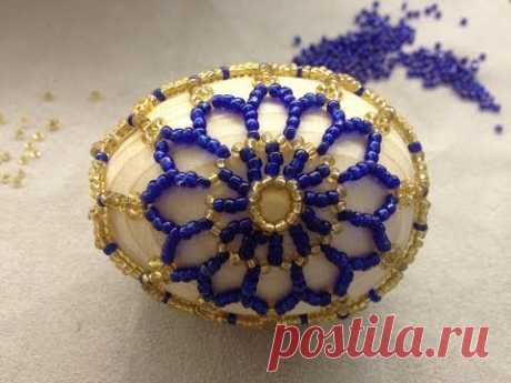 Пасхальное яйцо из бисера. Часть 1/2. Beaded easter egg. Мастер-класс.  Бисероплетение