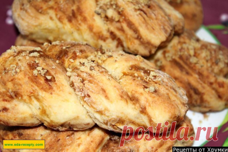 Булочки нежные творожные косички