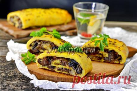 Картофельный рулет с грибами в духовке рецепт с фото на Webspoon.ru