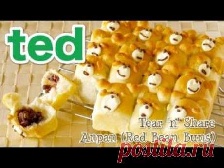 Tear 'n' Share ted Anpan (Kawaii Azuki Red Bean Buns) テッドちぎりあんぱんの作り方 - OCHIKERON - CREATE EAT HAPPY