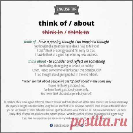 Think of and Think about – Think of and Think about – Uses and Examples; think of – have a passing thought / an imagined thought think about – to consider and reflect on something