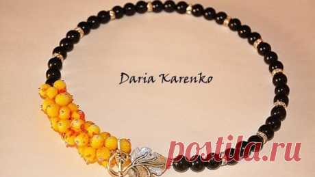DIY Шикарное осеннее колье из бусин. Мастер класс