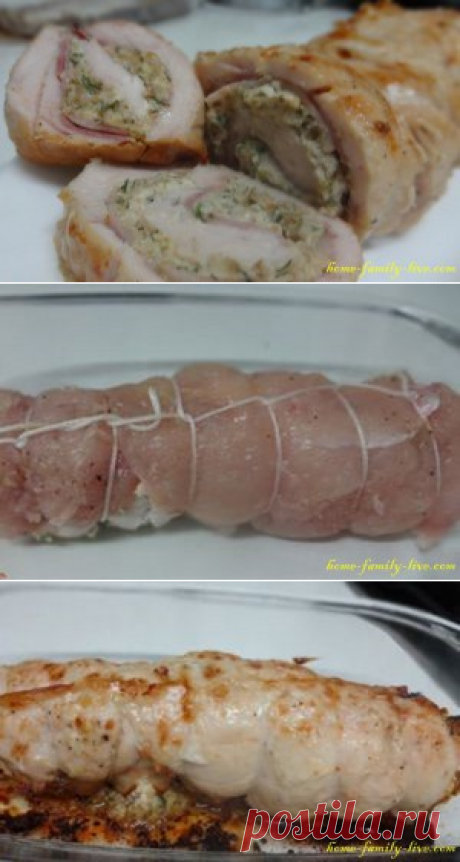 Рулет из куриного филе - пошаговый рецепт с фотоКулинарные рецепты