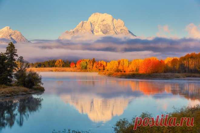 Oxbow Bend, Fall Colors Photo by Manish Mamtani - 2016 National Geographic Nature Photographer of the Year