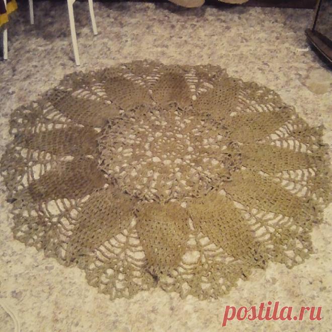 коврик из шпагата из пеньки со льном