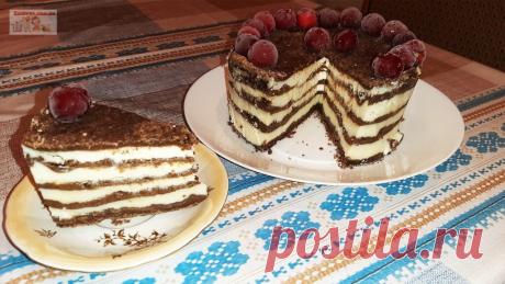 Шоколадно-творожный торт «Лентяй»