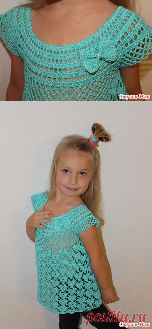 Ажурная туника на 5 лет крючком(схема и описание)