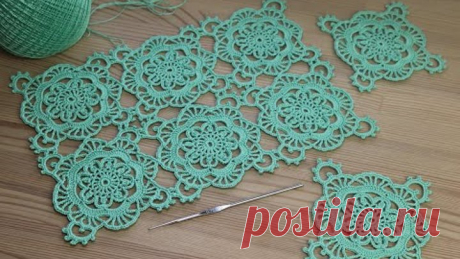 Ажурный КВАДРАТНЫЙ МОТИВ вязание крючком Crochet square motifs