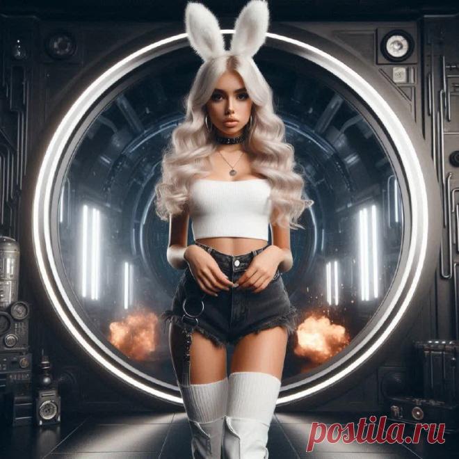 Девушка в космосе: взгляд сквозь футуристичное окно на разрушение и тайну. Генерация из нейросети Dalle - Dalle примеры промтов - Форум ИИ о нейросетях - Yes Ai