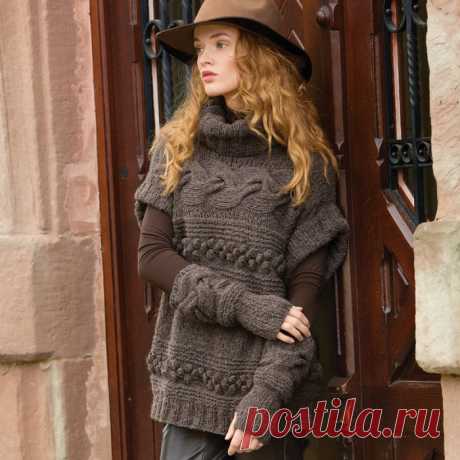 Безрукавка с «косой» и «шишечками»