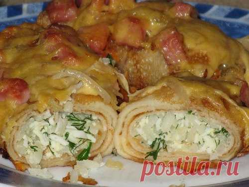 Запеченные блины с рисом, ветчиной, яйцами и сыром 

Ингредиенты: 
250 г ветчины / бекона / карбонада. 
150 г риса. 
Показать полностью…
