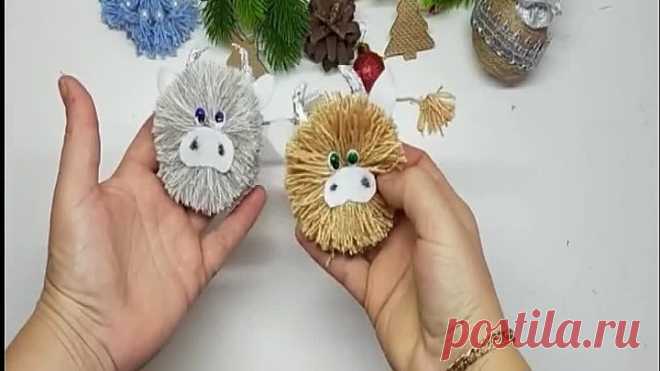 Бычок из ниток своими руками!