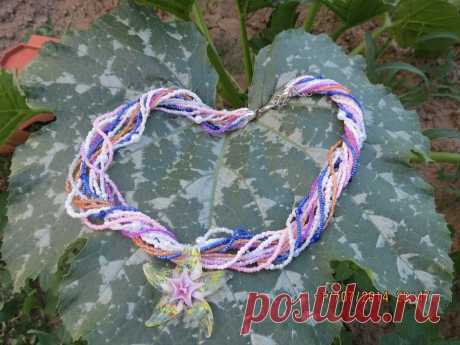 Колье из бисера. Я назвала его &quot;Лагуна&quot;