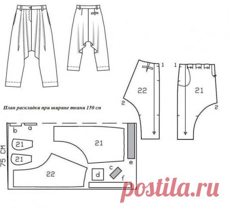 Женские шаровары своими руками: выкройка эксклюзивных брюк